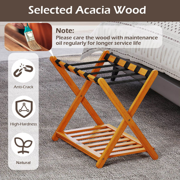 Folding Luggage Racks with Storage Shelf (2- or 4-Pack) product image