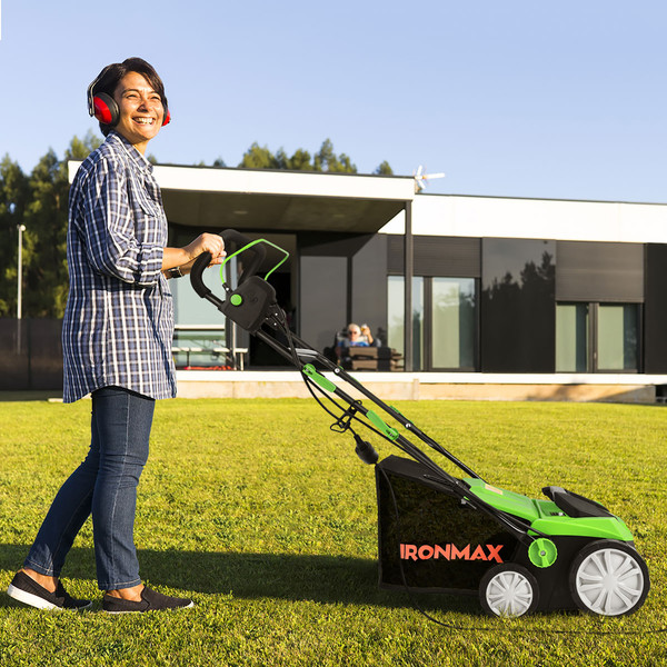 IronMax 15'' Electric Lawn Dethatcher with 50L Collection Bag product image