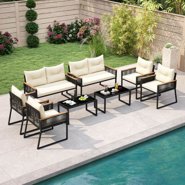 Patio Furniture Set with Tempered Glass Tabletop product image