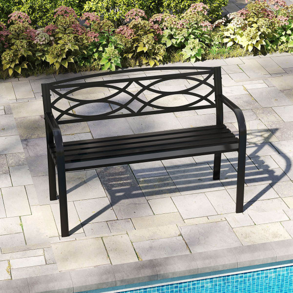 45.5" Outdoor Patio Garden Bench with Curved Armrests product image