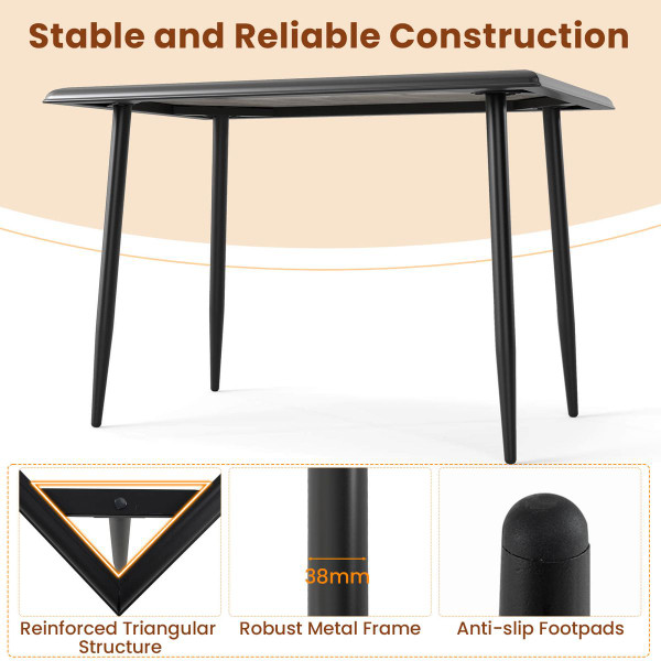 44" Kitchen Table with Faux Marble Tabletop product image