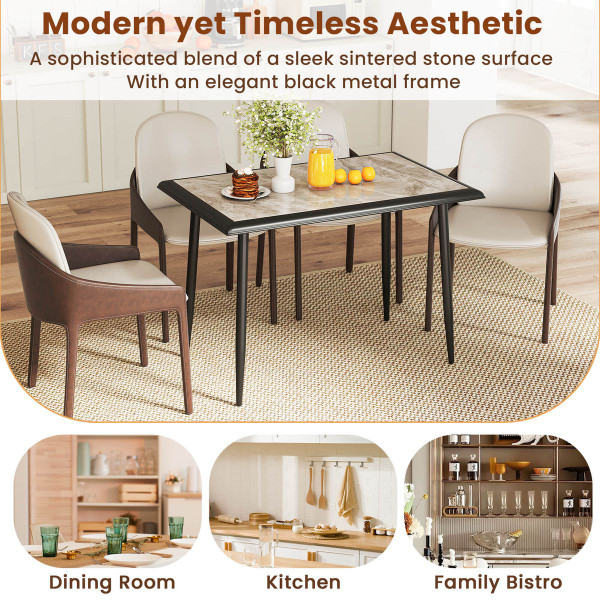 44" Kitchen Table with Faux Marble Tabletop product image