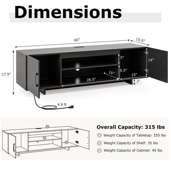 TV Stand for 70" TVs with Power Outlet  product image