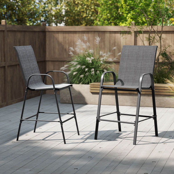 Outdoor Bar Height Stools with Armrests (Set of 2) product image