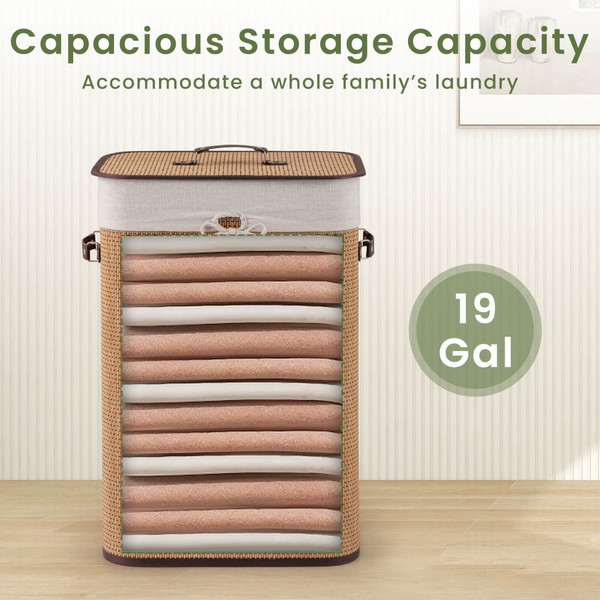 Rectangle Bamboo Laundry Hamper product image Rectangle Bamboo Laundry Hamper product image