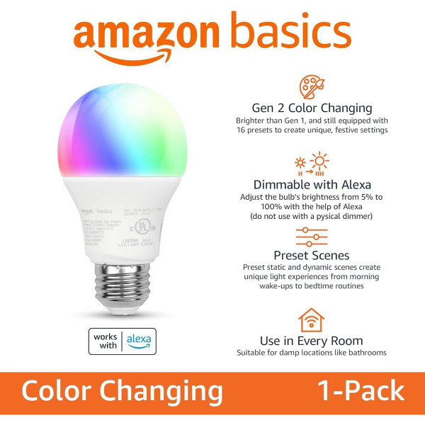 Amazon Basics Smart A19 LED Light Bulb (2-Pack) product image Amazon Basics Smart A19 LED Light Bulb (2-Pack) product image