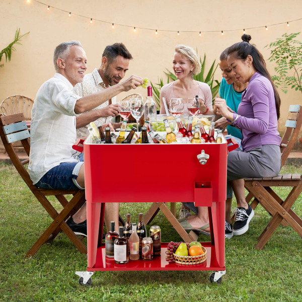 80-Quart Rolling Patio Cooler on Wheels with Side Handles product image 80-Quart Rolling Patio Cooler on Wheels with Side Handles product image