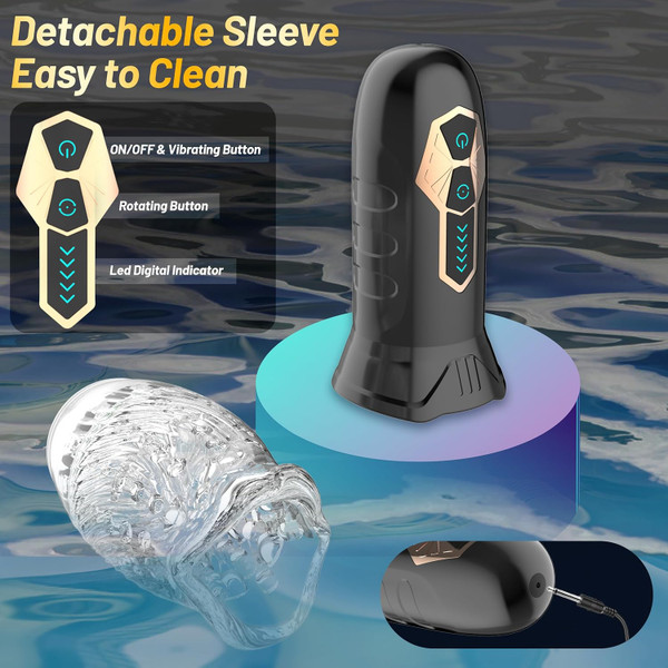 Rechargeable Vibrating Stroker with 10 Vibration and 5 Rotating Modes product image