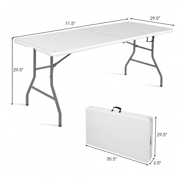 Portable 6-foot Folding Table product image Portable 6-foot Folding Table product image
