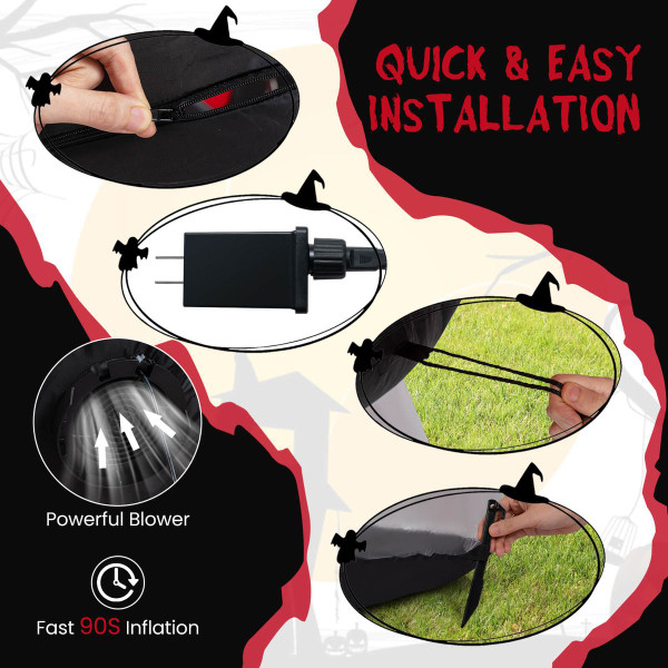 5-Foot Inflatable Spider with Tunnel product image