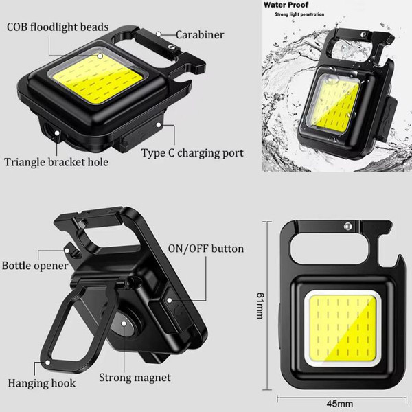  Rechargeable COB Keychain Work Light with Folding Stand (2-Pack) product image