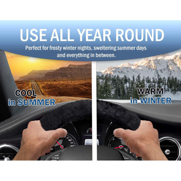 Fluffy Sheepskin Steering Wheel Cover product image Fluffy Sheepskin Steering Wheel Cover product image