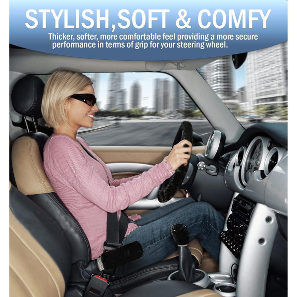 Fluffy Sheepskin Steering Wheel Cover product image Fluffy Sheepskin Steering Wheel Cover product image