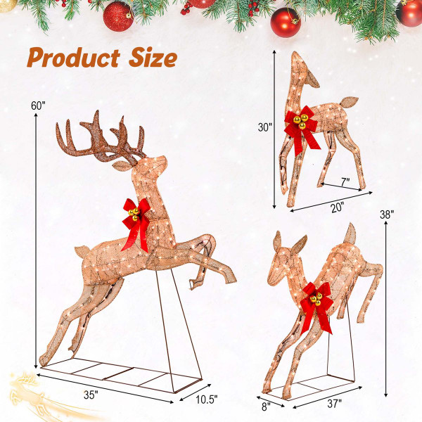 3-Piece Christmas Reindeer Family Decoration Set  product image 3-Piece Christmas Reindeer Family Decoration Set  product image