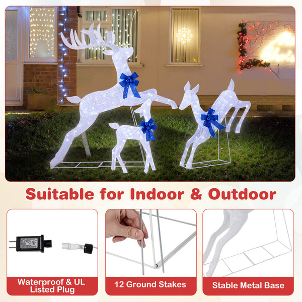3-Piece Christmas Reindeer Family Decoration Set  product image 3-Piece Christmas Reindeer Family Decoration Set  product image