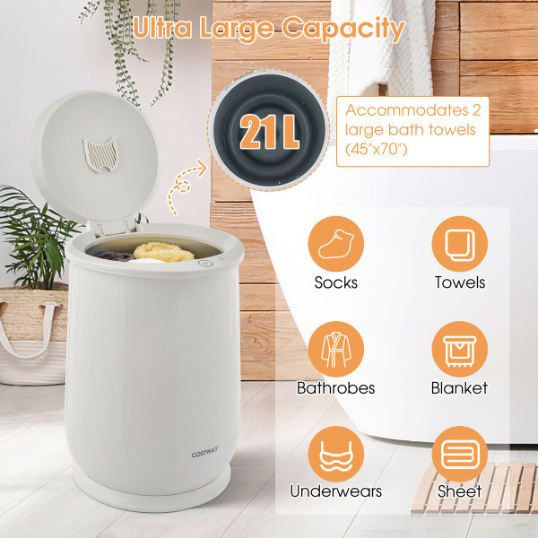 21L Large Capacity Towel Warmer with Flip-Top Lid product image