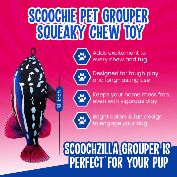 Scoochie Pet Scoochzilla Tough Squeaky Dog Chew Toys product image