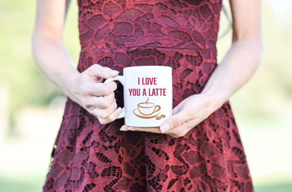 "I Love You a Latte" Ceramic Mug product image