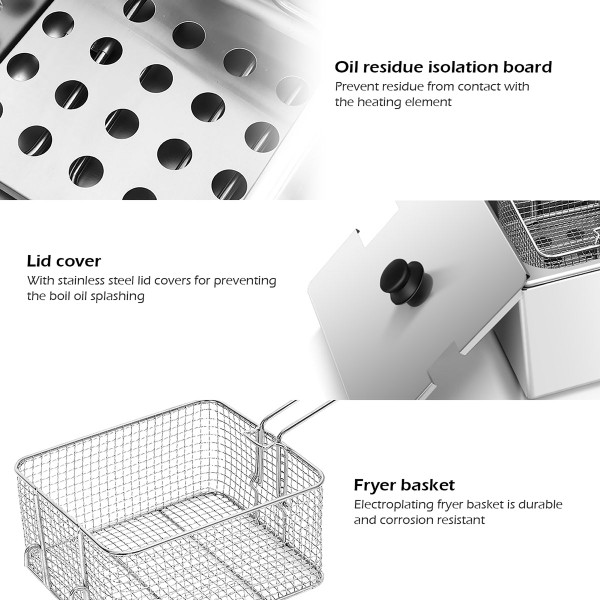 3400W Electric Dual Tank Deep Fryer product image