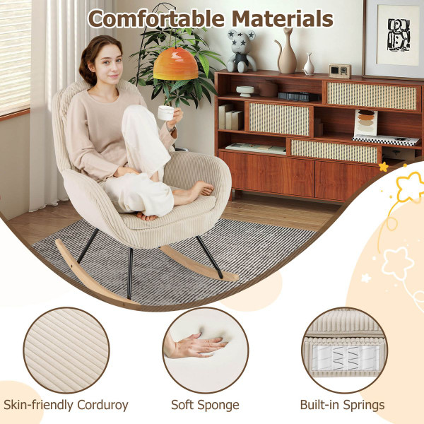Upholstered Rocking Chair with Padded Backrest product image