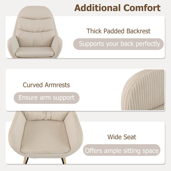Upholstered Rocking Chair with Padded Backrest product image