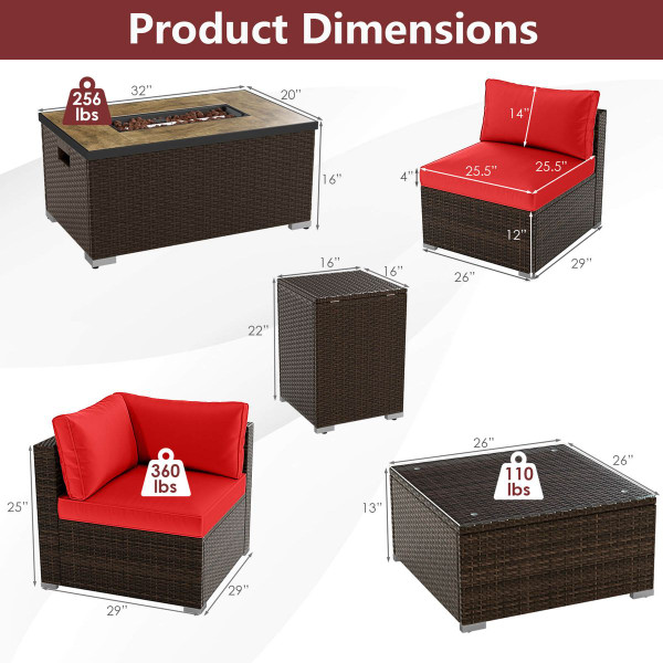 7-Piece Outdoor Furniture Set with 32" Fire Pit Table  product image