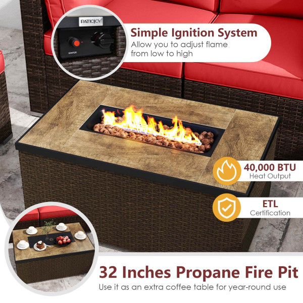 7-Piece Outdoor Furniture Set with 32" Fire Pit Table  product image