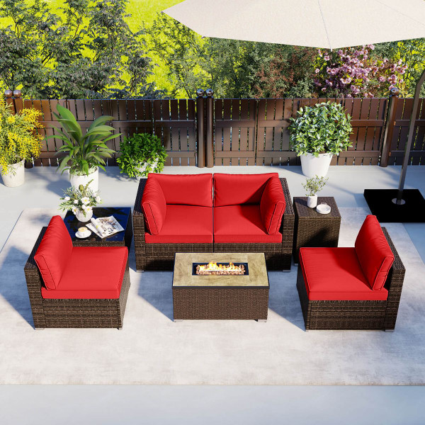 7-Piece Outdoor Furniture Set with 32" Fire Pit Table  product image