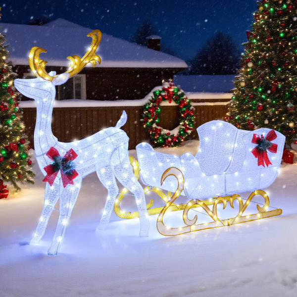 Christmas LED Light Reindeer and Sleigh product image