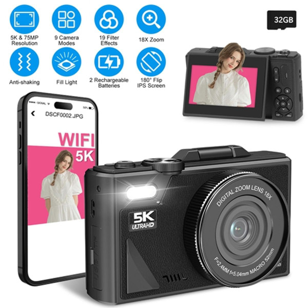 iNova 5K 75MP Digital Camera product image