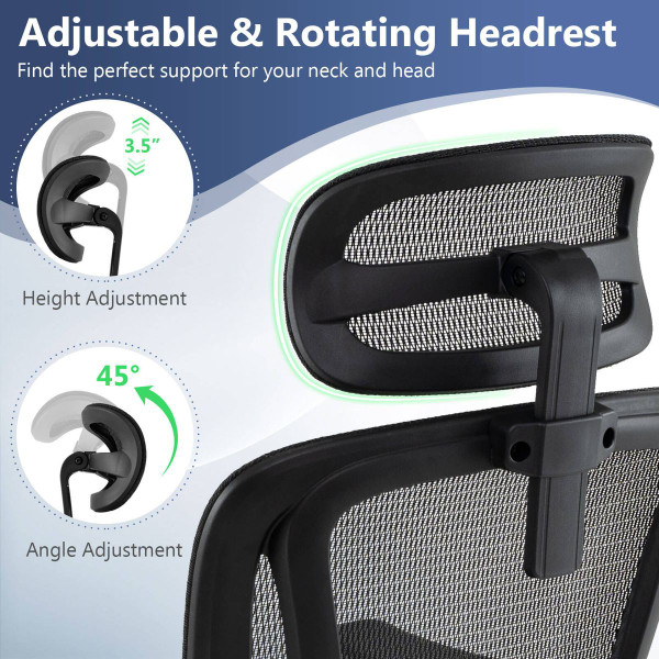 Ergonomic Office Chair with Rotating Headrest product image Ergonomic Office Chair with Rotating Headrest product image