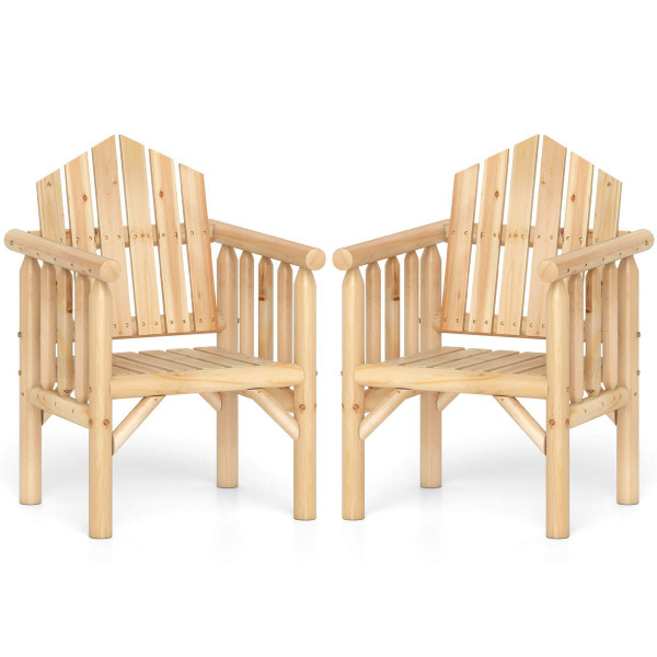 Outdoor Wood Armchair with Reclined Backrest product image