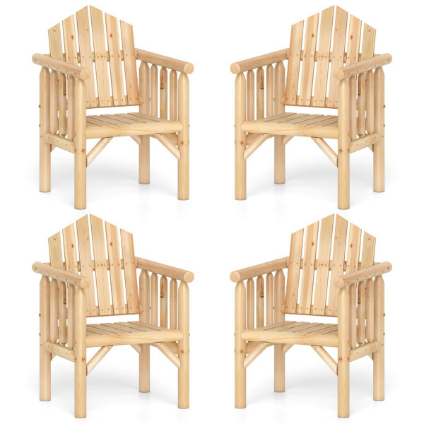 Outdoor Wood Armchair with Reclined Backrest product image
