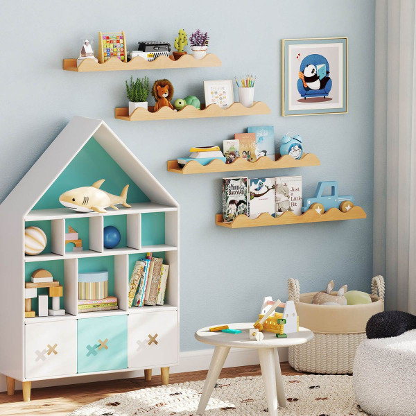 Kids Wave-Shaped Bookshelf (Set of 4) product image