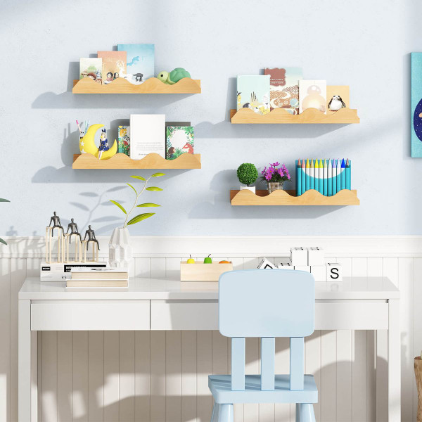 Kids Wave-Shaped Bookshelf (Set of 4) product image