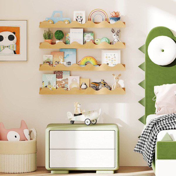 Kids Wave-Shaped Bookshelf (Set of 4) product image