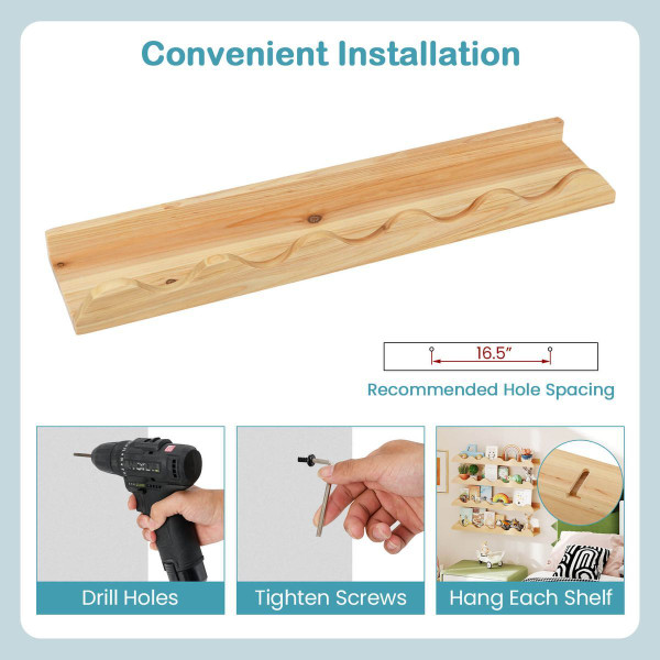 Kids Wave-Shaped Bookshelf (Set of 4) product image