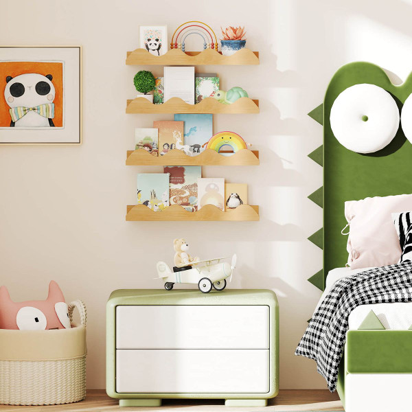 Kids Wave-Shaped Bookshelf (Set of 4) product image