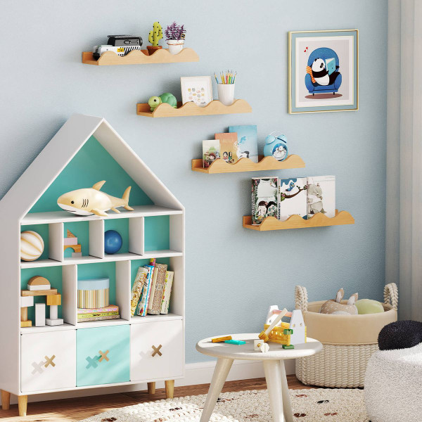 Kids Wave-Shaped Bookshelf (Set of 4) product image
