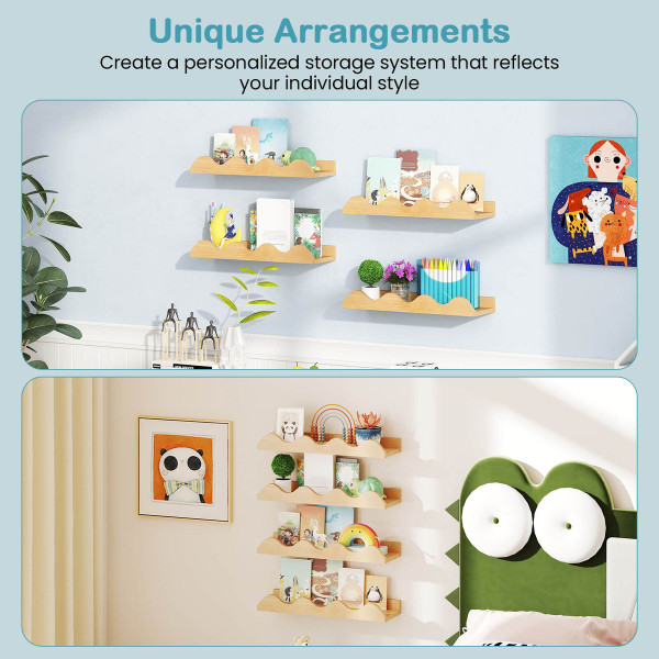 Kids Wave-Shaped Bookshelf (Set of 4) product image