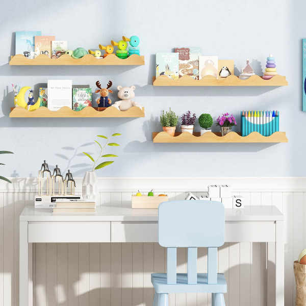 Kids Wave-Shaped Bookshelf (Set of 4) product image