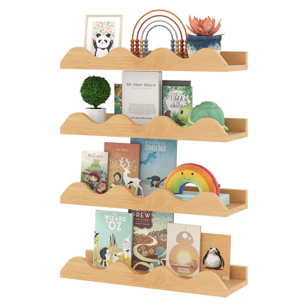Kids Wave-Shaped Bookshelf (Set of 4) product image