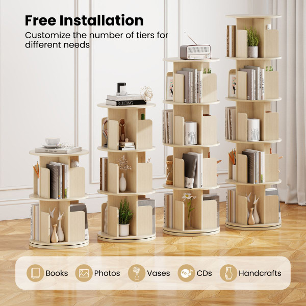 5-Tier Rotating Bookshelf with 360° Display Rack  product image