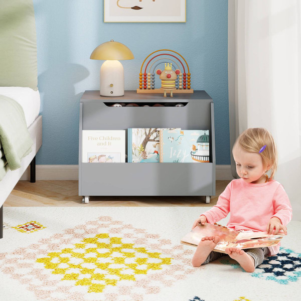 Kids Wooden Toy Box Storage Organizer with Flip-Top Lid  product image Kids Wooden Toy Box Storage Organizer with Flip-Top Lid  product image