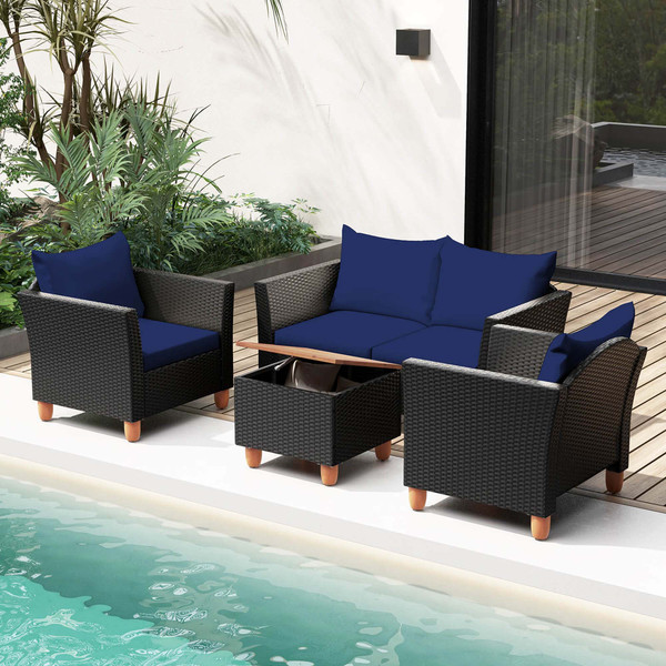 4-Piece Outdoor Patio Rattan Furniture Set product image 4-Piece Outdoor Patio Rattan Furniture Set product image