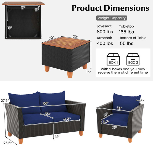 4-Piece Outdoor Patio Rattan Furniture Set product image 4-Piece Outdoor Patio Rattan Furniture Set product image