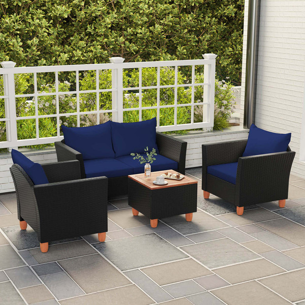 4-Piece Outdoor Patio Rattan Furniture Set product image 4-Piece Outdoor Patio Rattan Furniture Set product image