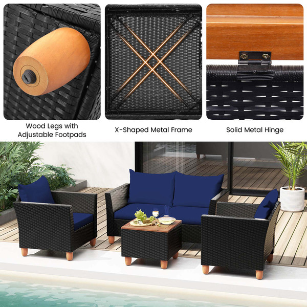 4-Piece Outdoor Patio Rattan Furniture Set product image 4-Piece Outdoor Patio Rattan Furniture Set product image