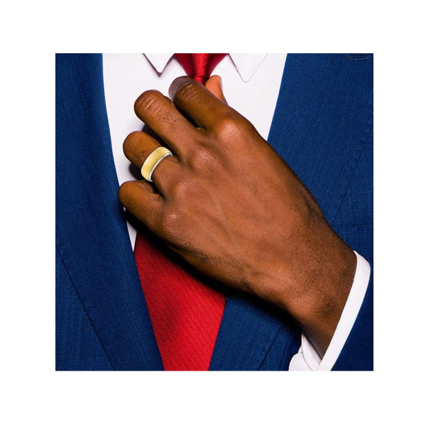 Men's Titanium Brushed Yellow Plated Wedding Band product image