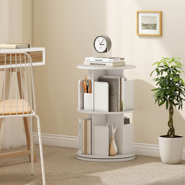 2-Tier Rotating Bookshelf with 360° Swivel product image